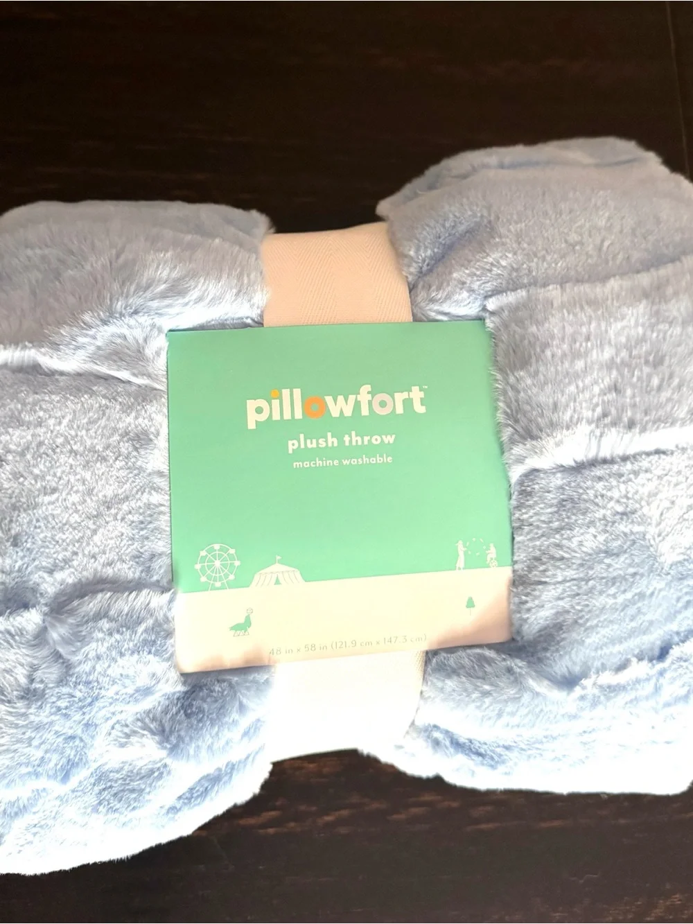 New! Wave Plush Light Blue Throw Blanket from Pillowfort